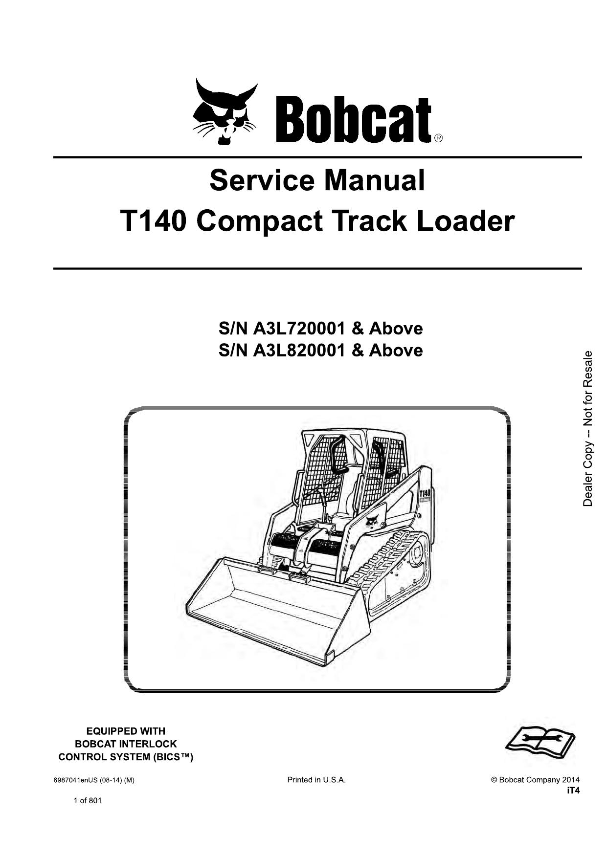 T140 Compact Track Loader Service Manual Bobcat 4